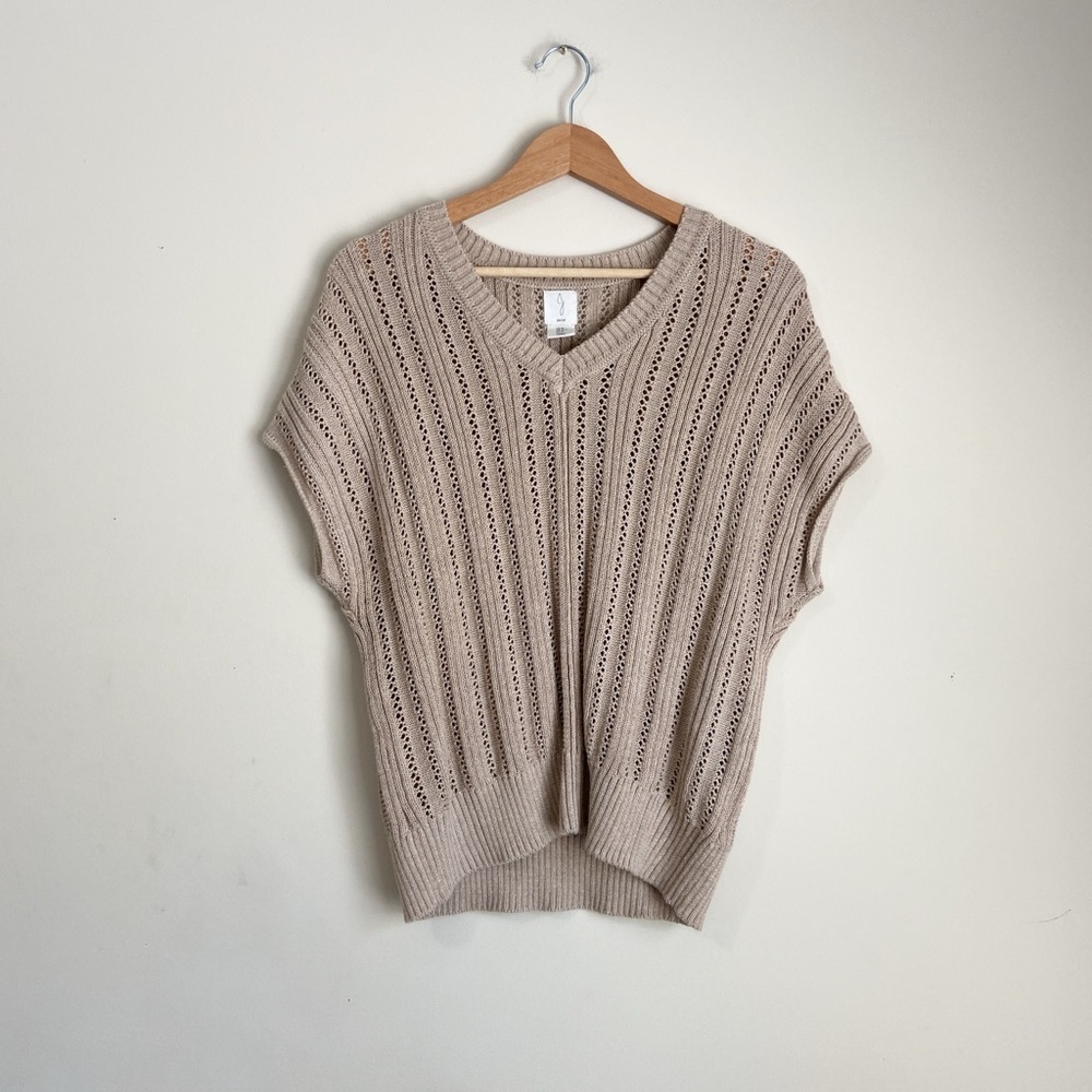 Joie Beige V-Neck Women's Sweater